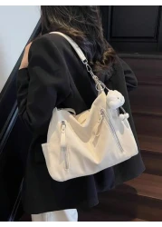 Matte Finish Large Capacity Fashion Versatile Shoulder Bag Elegant Beach Tote Handbag Shopping Bag