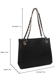 Lightweight Business Casual Crocodile Embossed Chain Square Bag For Teen Girls Women College Students Rookies White collar Workers Perfect for Office Work Business Commute Best Work Bag for Women For