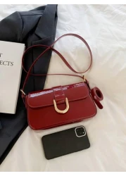 Red Retro Style Faux Leather Square Small Shoulder Bag Versatile For Women Detachable Dual Shoulder Straps Suitable For Girls Ladies Students Office Workers Commuting Outdoor Matching Ankolal Red