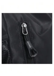 Large Stock New Arrival Water Proof Nylon Drawstring Backpack Solid Color Travel Outdoor Gym Bag Simple Outdoor Travel Backpack Weekend Summer Vacation Holiday Document Carry On Casual Black Personali