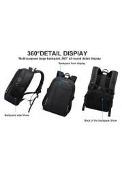 Black Water Resistant Large Capacity Anti Theft Backpack Suitable For Teenagers And Students School Supplies School Bag College Outdoor Activities Travel Hiking Work Business Leather Bag Christmas Hol