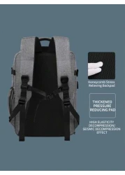 Backpack Travel Bag Large Capacity Multi Compartment Suitable For Short Trips Traveling Summer With USB Port Suitable For Business Trip Travel Camping Laptop Bag Oxford Cloth Solid Color Simple Stylis