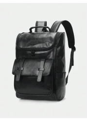 حقيبة ظهر كلاسيكية للرجال بمقاس 15.6 إنش للكمبيوتر المحمول، حقيبة عمل وترفيه وسفر، مناسبة للتنقل والعودة للمدر