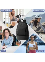 Expandable Wet Dry Separation Backpack With Shoe Compartment Casual Nylon Travel Gym Backpack Multipurpose Daypack For Men Water Resistant With Laptop Pocket