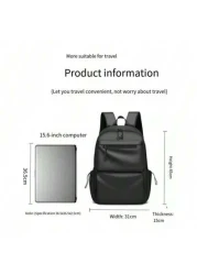 Men s Backpack For Casual Travel Laptop Compartment Korean Fashion Stylish Student Schoolbag Solid Color Rucksack