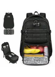 NEWHEY Lunch Backpack For Men 17 3 Inch Laptop Backpack With USB Charging Port Waterproof Work Backpack With Insulated Lunch Bag For Travel College Business With MOLLE Design Vacation Travel Backpack