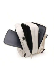 1 حقيبة ظهر للتنقل، حقيبة ظهر سفر قابلة للتوسيع 45 لتر معتمدة من شركة الطيران، مقاومة للماء لحمل الحاسوب المحمو