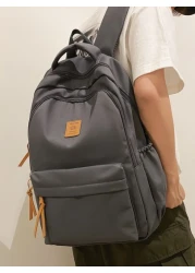 Canvas Backpack Large Capacity School Bag Casual Travel Rucksack Laptop Bag College Bag Summer Dad Bag For School Multi Functional For Books For School Supplies Teenagers Freshmen High School Universi