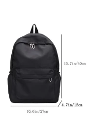 Men s Fashionable Casual Backpack With Large Capacity Solid Color Suitable For School Commuting And Travel Nylon Minimalist Laptop Backpack Black Backpack For Vacation School Bag Outdoor Present Valen