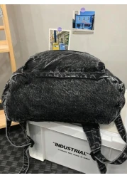 peach tree 1pc Men s Retro Backpack Fashionable Solid Color Adjustable Shoulder Strap Zipper Closure Casual Vintage Daily Use Large Capacity Lightweight Water Washed Canvas College Backpack Peach Chri