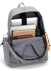 1pc Grey Oxford Cloth Large Capacity Backpack Men s Commuter Laptop Bag Business Casual College Student Backpack Waterproof Travel Bag With USB Charging Port Headphone Hole Multi Pocket Design To Fit