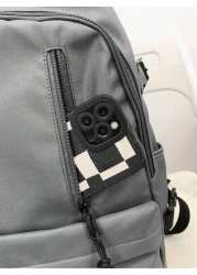 New Fashionable And Casual Large Capacity Solid Color Backpack For Students Versatile For Class And Commuting Unisex