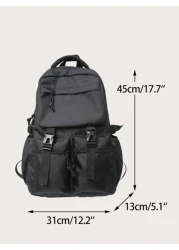 Men Release Buckle Detail Casual School Bags Schoolbag School Backpack For School Daypack Laptop Bag Computer Bag Book Bag Rucksack Shoulder Bag Travel Bag Sport Bag College Bag Teenagers Freshmen Pra