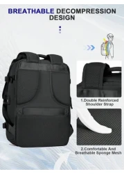 Floless Travel Backpack Work Bag Carry On Hand Luggage Water Resistant Business Large Daypack Weekender Bag Slim Laptop Backpack With USB Charging Port College Bag Computer Bag Gifts Fits 15 6 Inch No