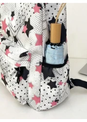 New Large Capacity Star Printed Backpack Fashion Academy Classroom Commuting Leisure Backpack Unisex