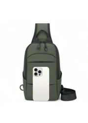 New Men s Breast Bag Large Capacity Personalized Long Distance Riding Bag For Work Commuting Fashion Shoulder Bag