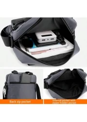 Men s Diagonal Shoulder Bucket Bag PU Material Laser Colored Fabric Cool And Fashion Exquisite And Compact Adjustable Shoulder Strap Contrasting Letter Decoration Scream Bag Multi Functional Outdoor G