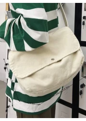 peach tree 1 قطعة حقيبة رسول كانفاس أحادي اللون، حقيبة كتف عبر الجسم للرجال، حقيبة كتف كاجوال سعة كبيرة، حقيبة كروس