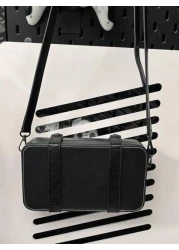 peach tree Men s PU Waterproof Messenger Bag Crossbody Bag Shoulder Bag Small Square Bag Business Casual Style With Detachable Pouch Ideal For Business Trips Storing Toiletries And Tools Large Capacit