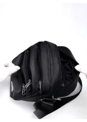 حقيبة كتف رجالية قطعة واحدة ، حقيبة عبر الجسم قماش أكسفورد عادي متعددة الطبقات ، حقيبة للجانب للرجال ، حقيبة م