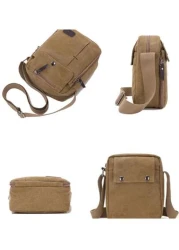 Men s Canvas Messenger Bag Stylish Shoulder Bag With Multiple Pockets Perfect For Outdoor Travel Crossbody Bag Sling Bag Side Bag Square Bag For Holiday School Bag Students Fall Bag Cylinder Bag Old M