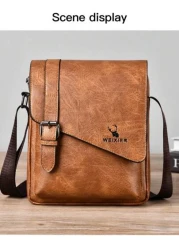 1pc Men s Shoulder Crossbody Waist Handheld Bag Portable Outdoor Bag PU Water Proof Material Multi Pocket Large Capacity Adjustable Shoulder Strap New Simple Men s Bag Suitable Shopping Purse Holiday