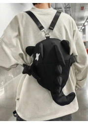 peach tree Shark Design Backpack Casual Shoulder Bag Suitable For High School College Students Couples Travel Sports Commuting Multi Pocket Lightweight Peach Tree Scream Bag Suitable For Halloween Chr