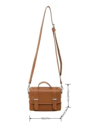 peach tree 1pc Fashionable Solid Color Adjustable Strap Flap Closure Casual Retro Daily Wear Messenger Bag Business Lightweight Waterproof PU Mini Crossbody Bag Christmas Bag Vacation Gifts Retro Bag