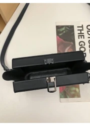 peach tree 1pc Minimalist Solid Color Adjustable Strap Closure Lightweight Water Resistant PU Holiday Shopping Essential Shoulder Bag Peach Tree Black Bag Travel Essentials Holiday Essentials Bag For