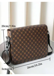 Flip Top Shoulder Bag European American Fashion Crossbody Bag Horizontal Large Capacity Business Casual Laptop Messenger Bag Floral Backpack