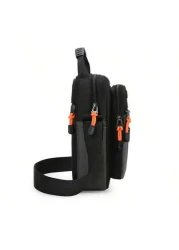 New Men s Sling Bag Casual Contrast Color Letter Pattern Messenger Bag Multi Functional Oxford Cloth Water Resistant Large Capacity Crossbody Bag Christmas Fall University Cross Body Bag Side Bag Gift