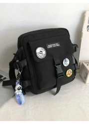 High School Students Multifunctional Sling Bag Shoulder Bag Casual Bag Men Letter Graphic Square Bag Schoolbag For Travel College Outdoor Sports Commute Multiple Pockets Messenger Bag Sling Bag Christ