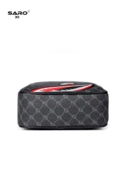 Men s Slanted Shoulder Bag With Side Pocket Crossbody Bag Shoulder Bag Square Bag Multi Function Suitable For Commuting PVC Casual Bag Simple Style Black Floral Gift For Men Boyfriend Luxury Bags