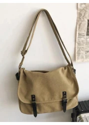 peach tree Retro Solid Canvas Shoulder Bag Peach Tree