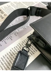 peach tree حقيبة كروس بودي بتصميم أنيق عصري بوح أحادي اللون، متعددة الطبقات، بسير قابل للتعديل، وغلق بسحاب، بشكل ع