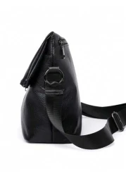 New Men s Commuter One Shoulder Diagonal Crossbody Bag Lightweight PU Soft Leather Small Bag Minimalist Design Foldable High End Handbag