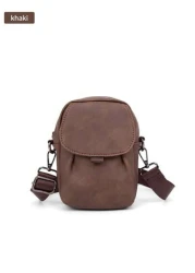 Men s New Phone Bag Korean Style Leather One Shoulder Messenger Bag Outdoor Casual Mini Waist Hanging Bag Flap Cover Square Bag In Cowhide Leather