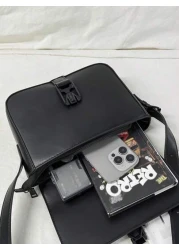 peach tree Peach Tree Men s Messenger Bag Shoulder Bag Crossbody Bag Business PU Waterproof Flap Box Bag Unisex Business Storage Bag Large Capacity To Keep Your Items Organized Suitable For Office Vin