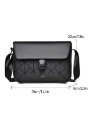 Men s Shoulder Bag Lattice Shoulder Bag Coin Purse Casual Commuter Bag Multi Compartment Mobile Phone Coin Purse Commuter Bag Messenger Bag Large Capacity Suitable For Travel PU Material Crossbody Bag