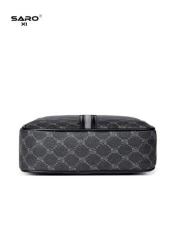 Men s Oblique Shoulder Bag With Side Pockets Crossbody Messenger Bag Square Casual Multipurpose Bag Suitable For Commuting PVC Minimalist Style Black Color Gift For Boyfriend Husband Luxury Bags