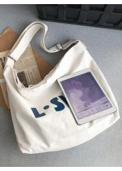 Oversized Hobo Bag Letter Print Handbag Schoolbag Sling Bag Sport Bag For High School University Student For Travel College College Bag Summer Dad Freshman Bag Crossbody Bag Shoulder Bag Side Bag Stud