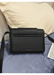 peach tree Men s Box Shaped Crossbody Bag Shoulder Bag Square Bag Business PU Waterproof Flap Bag Wallet