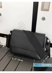 حقيبة كروسبودي بنمط أعمال رجالي بطبعة حرفية بسيطة مع غطاء جلد ، حقيبة كاجوال للكتف ، حقيبة جانبية ، حقيبة معلق