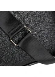Men Black Crocodile Embossed Shoulder Bag Casual Versatile Lightweight Cycling Messenger Bag Suitable For Holiday Corporate Gifts