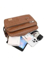 حقيبة كتف رجالية عبر الجسد بحزام أفقي مع حلقة للرحلات الترفيهية والطلاب والنقل اليومي