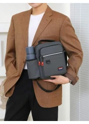 Multi Pocket Fashion Casual Outdoor Travel Backpack With Water Bottle Holder Reflective Stripe Soft For Men Fits Tablet Power Bank Wallet Umbrella