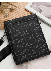 POLC Business Floral Print Men s Messenger Bag For Commuting Fashion Letter Flap Small Card Holder Phone Pouch PU Leather Large Capacity One Shoulder Bag Hanging Bag Small Square Bag Double Zipper Pho