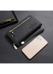 CarrKen 1pc Men s Essential Casual Zipper Handbag Large Capacity Phone Wallet With Multiple Pockets Card Slots Gift For Boyfriend Father Son