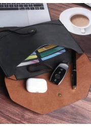 KAIDUCH أكياس الكمبيوتر من الجلد الصناعي، حقائب الكمبيوتر اللوحي / المحمول، حافظة ملفات A4 ذات سعة كبيرة، محفظة ال