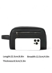 HOVI'S حقيبة للرجال بتصميم بسيط وعصري مع جيوب متعددة، محفظة يدوية عالية الجودة لحفظ الهاتف الذكي، إكسسوار موضة م